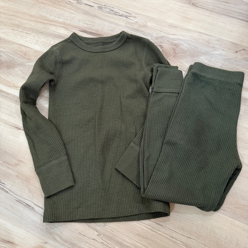 Athletic Works Olive Green Thermal Set Size XS (4-5)